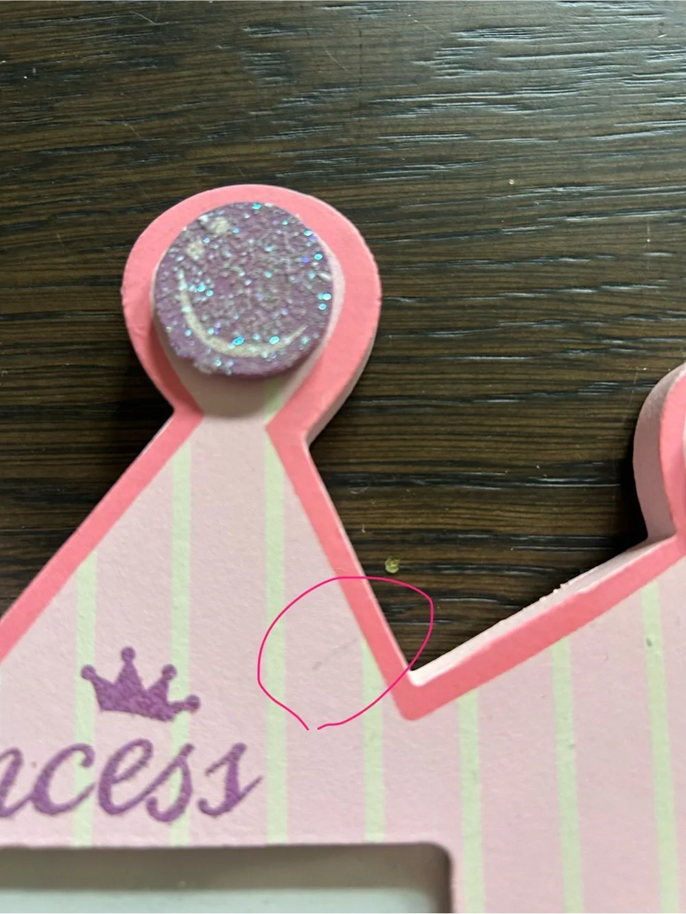 Princess Pink Crown Picture Frame used…5x3.5